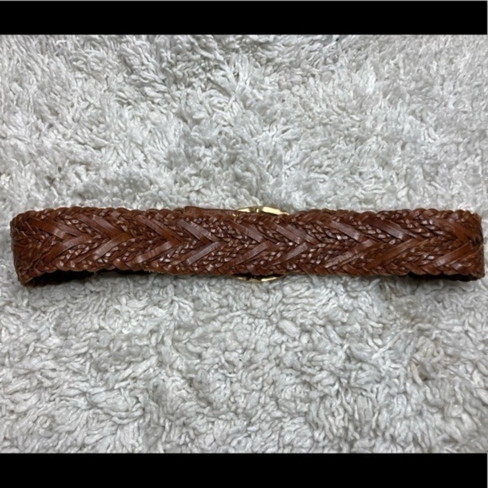 Rough‎ Roses brown leather braided belt - Picture 4 of 7